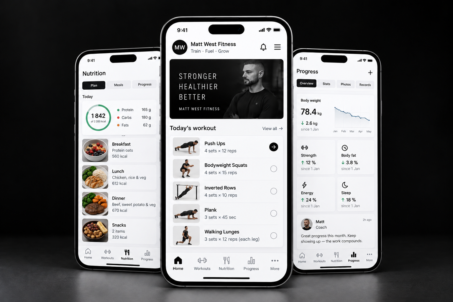 Coaching app screenshot